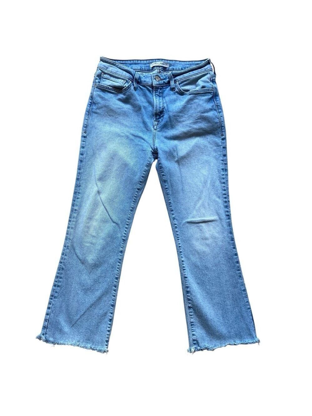 Mavi Anika Ankle flare Style 100488-435 lightwash blue stretchy denim raw hems